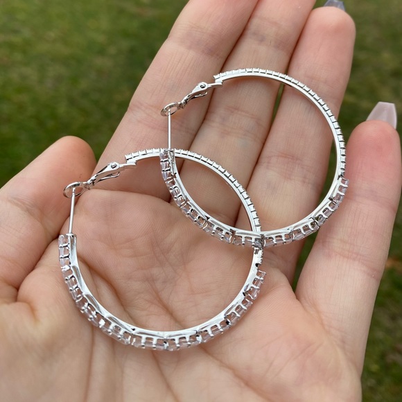 NEW Sterling Silver Beautiful Hoop Earrings - Picture 11 of 14